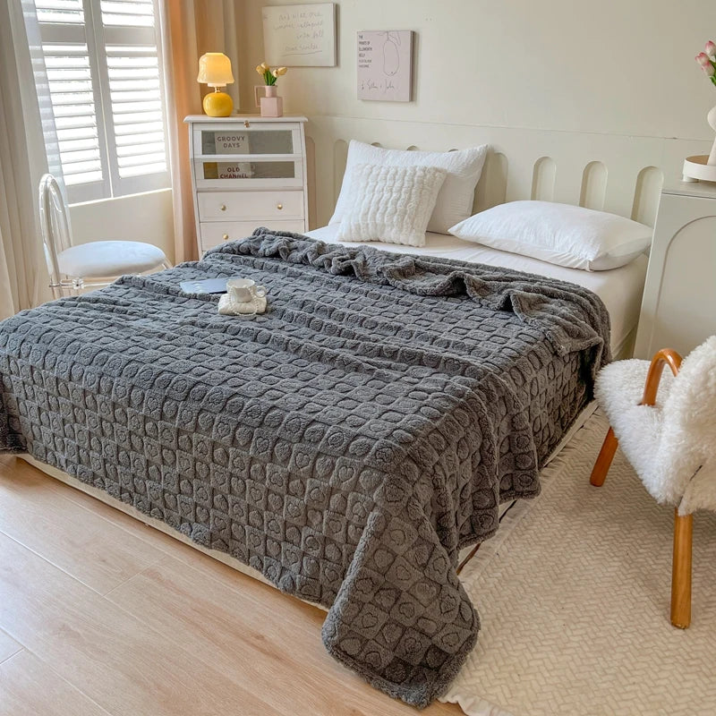 Plaid Bed Blanket Children Adults Warm Winter Blankets