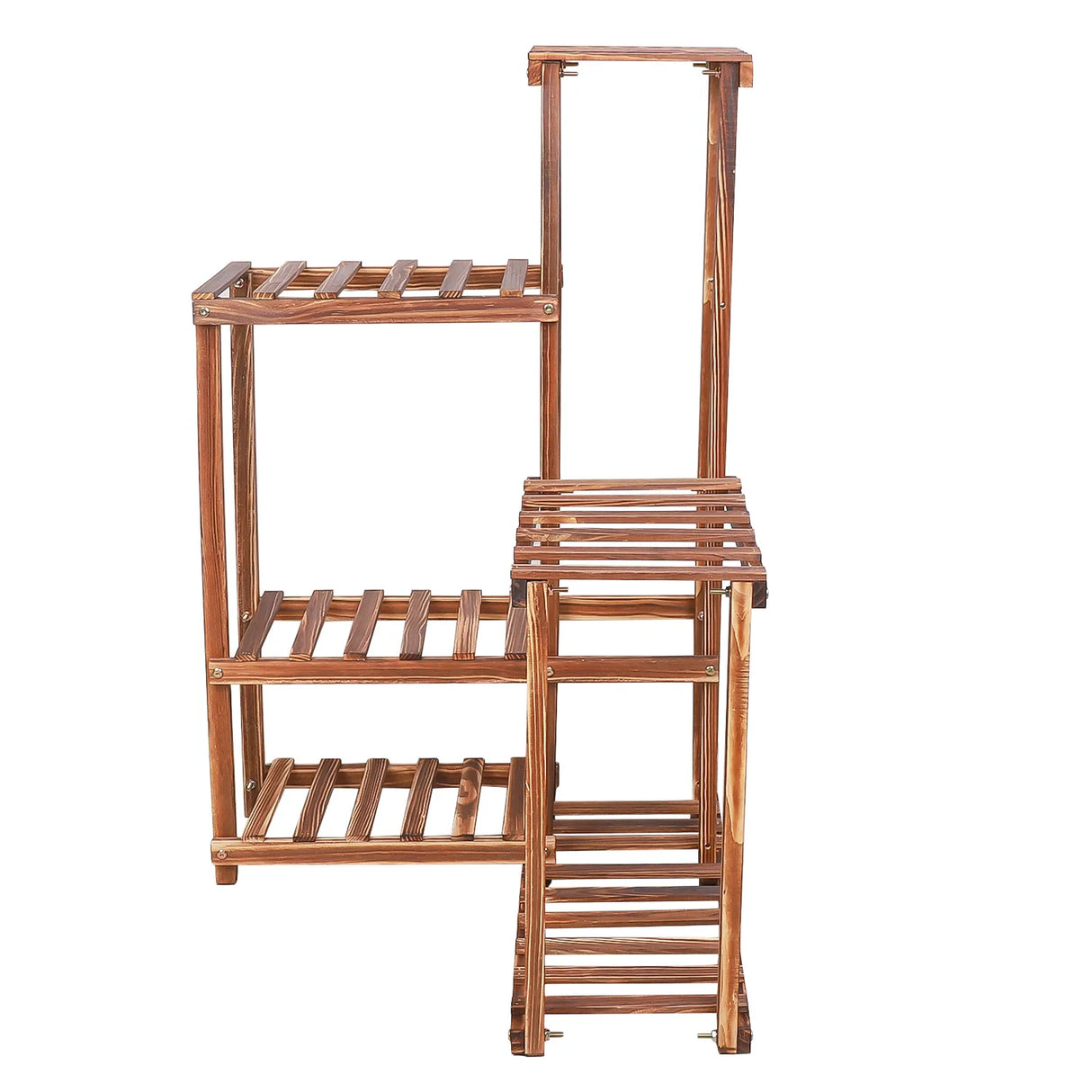 Plant Corner Stand 6 Tier Wood Shelf Indoor