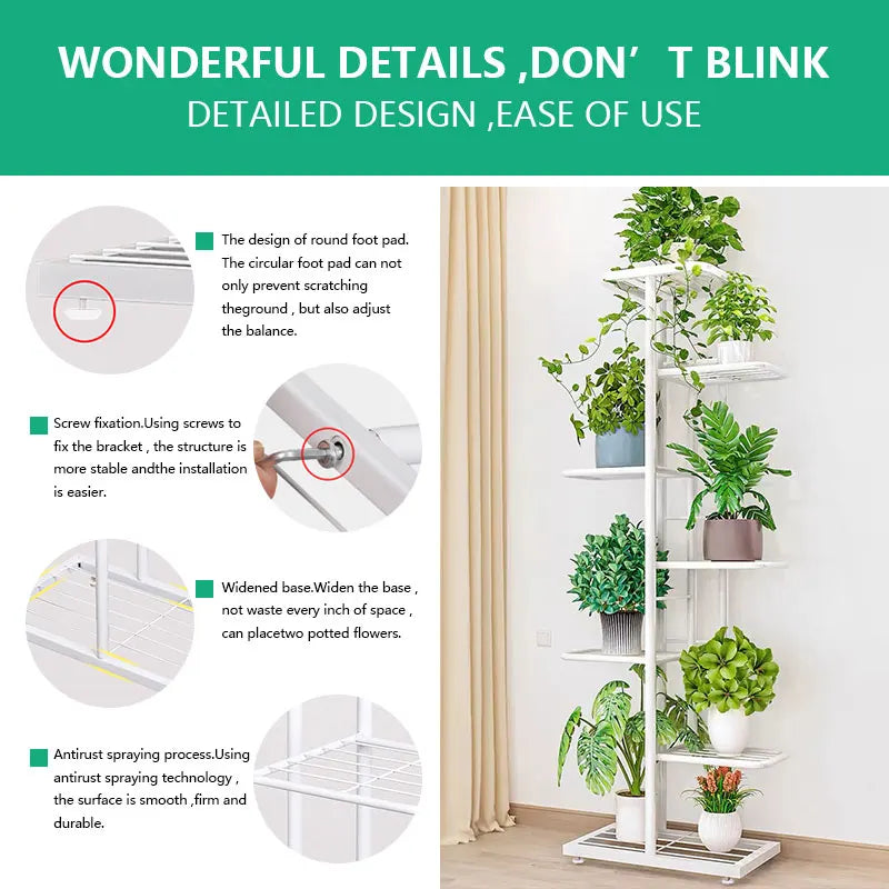 Plant Shelves Iron Potted Flower Plant Stand Rack
