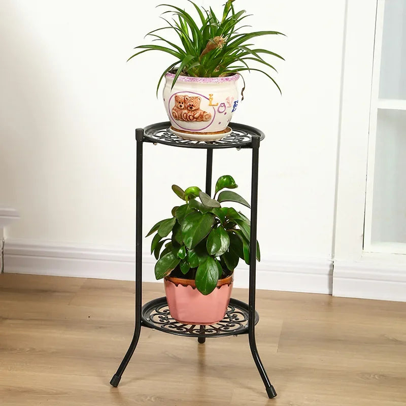 Plant Stand Indoor Outdoor, 2 Tiers Metal Potted