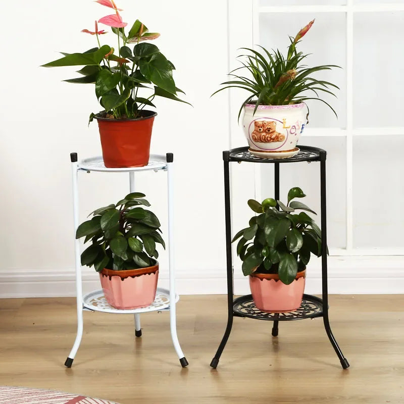 Plant Stand Indoor Outdoor, 2 Tiers Metal Potted