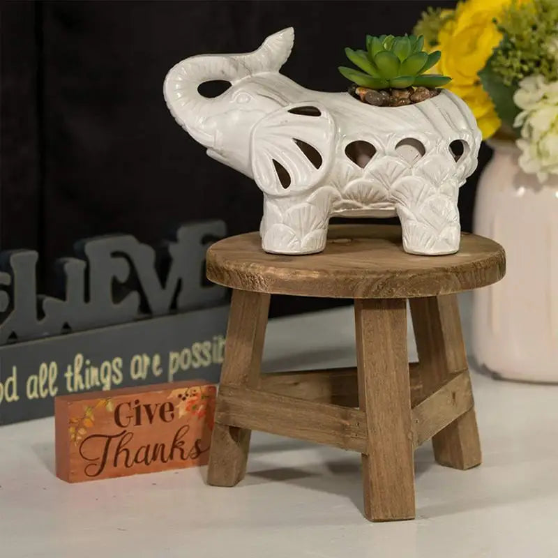 Plant Stand Wooden Planter Pot Trays Green Plants