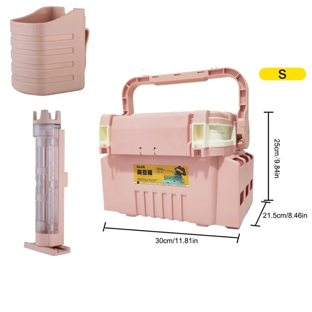 Plastic Fishing Tackle Box Barrel Holder Portable Fishing