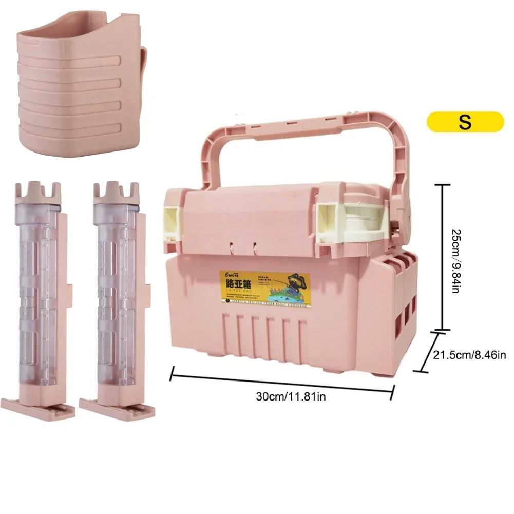 Plastic Fishing Tackle Box Barrel Holder Portable Fishing