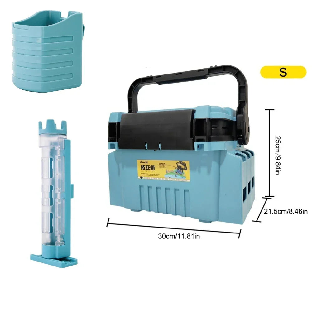 Plastic Fishing Tackle Box Barrel Holder Portable Fishing