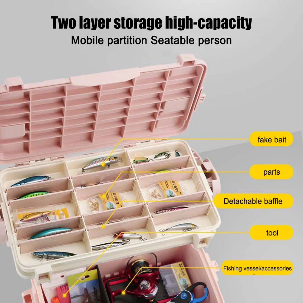 Plastic Fishing Tackle Box Barrel Holder Portable Fishing