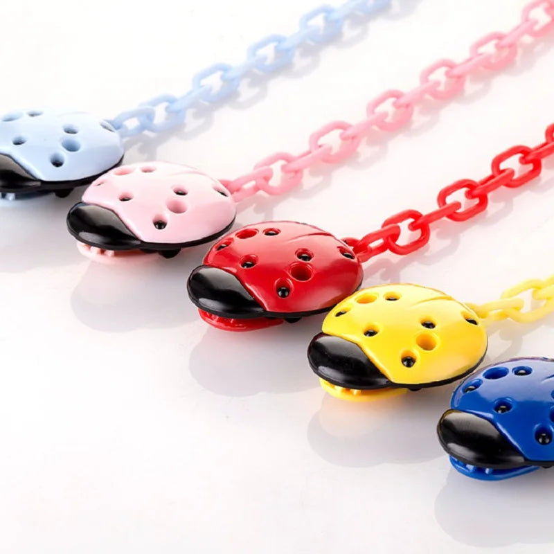 Plastic Pacifiers Clip Leashes Cartoon Five-Star Ladybug Case