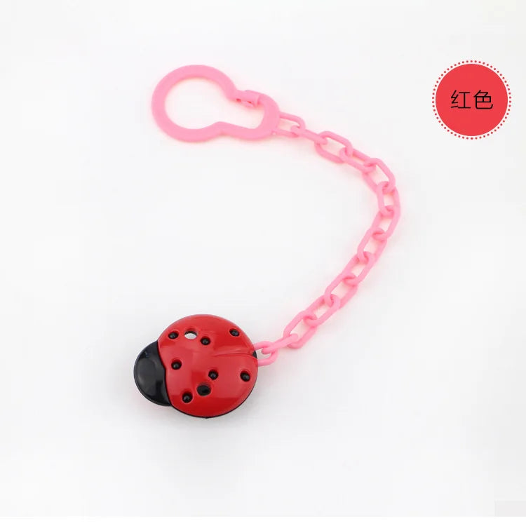 Plastic Pacifiers Clip Leashes Cartoon Five-Star Ladybug Case