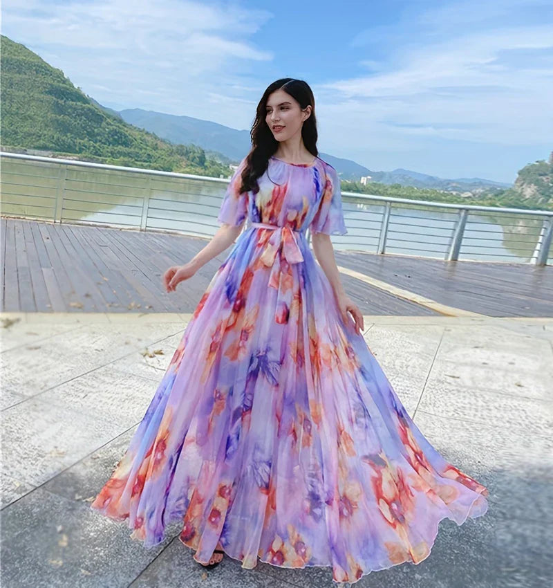 Plus Size Bohemian Beach Sundress Flying Clothing Chiffon