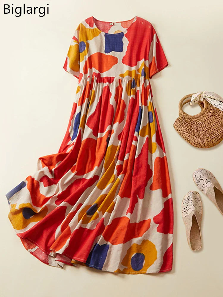 Plus Size Boho Beach Floral Summer Dress 2023