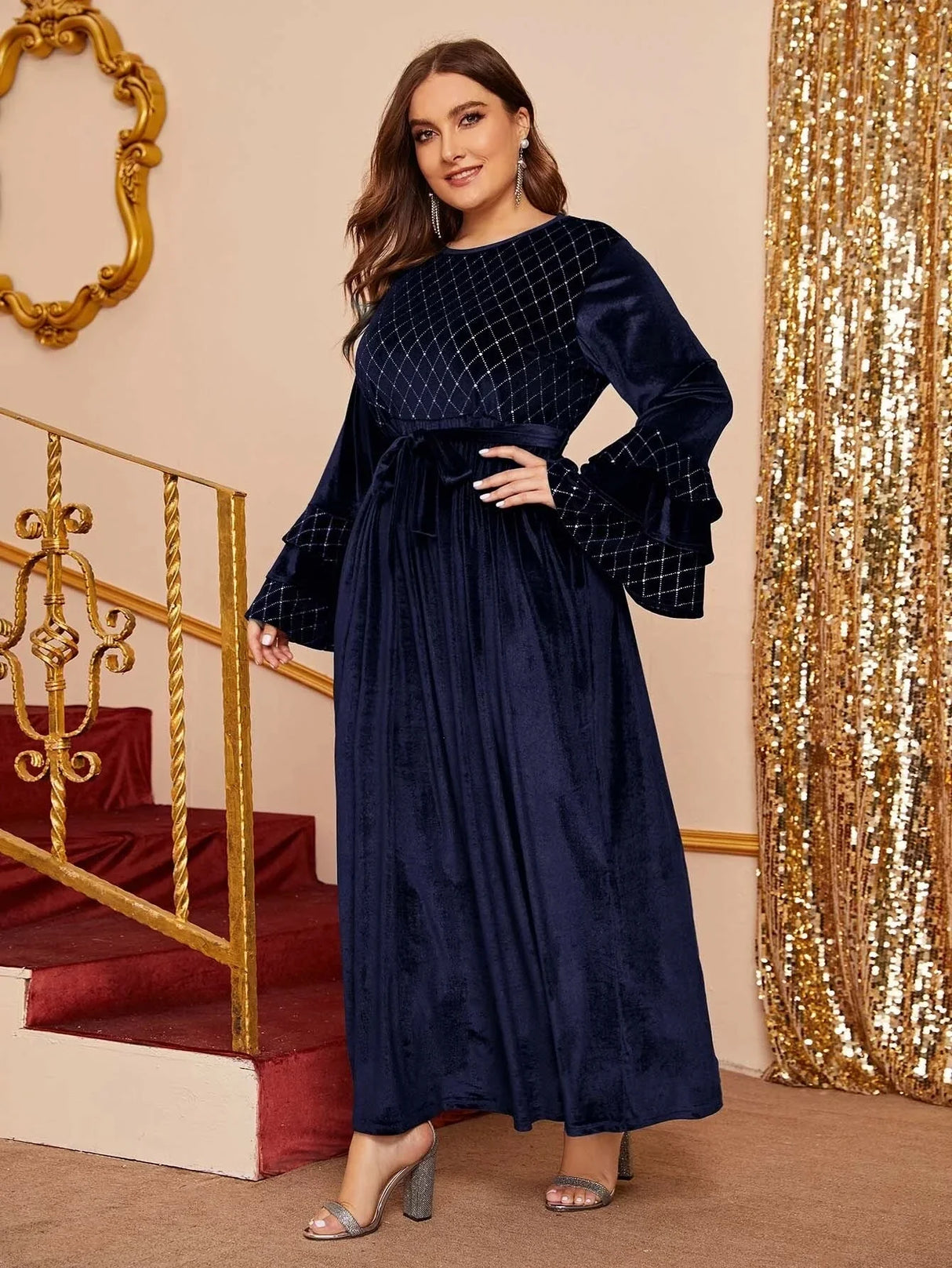 Plus Size Casual Women Winter Long Dress 5XL