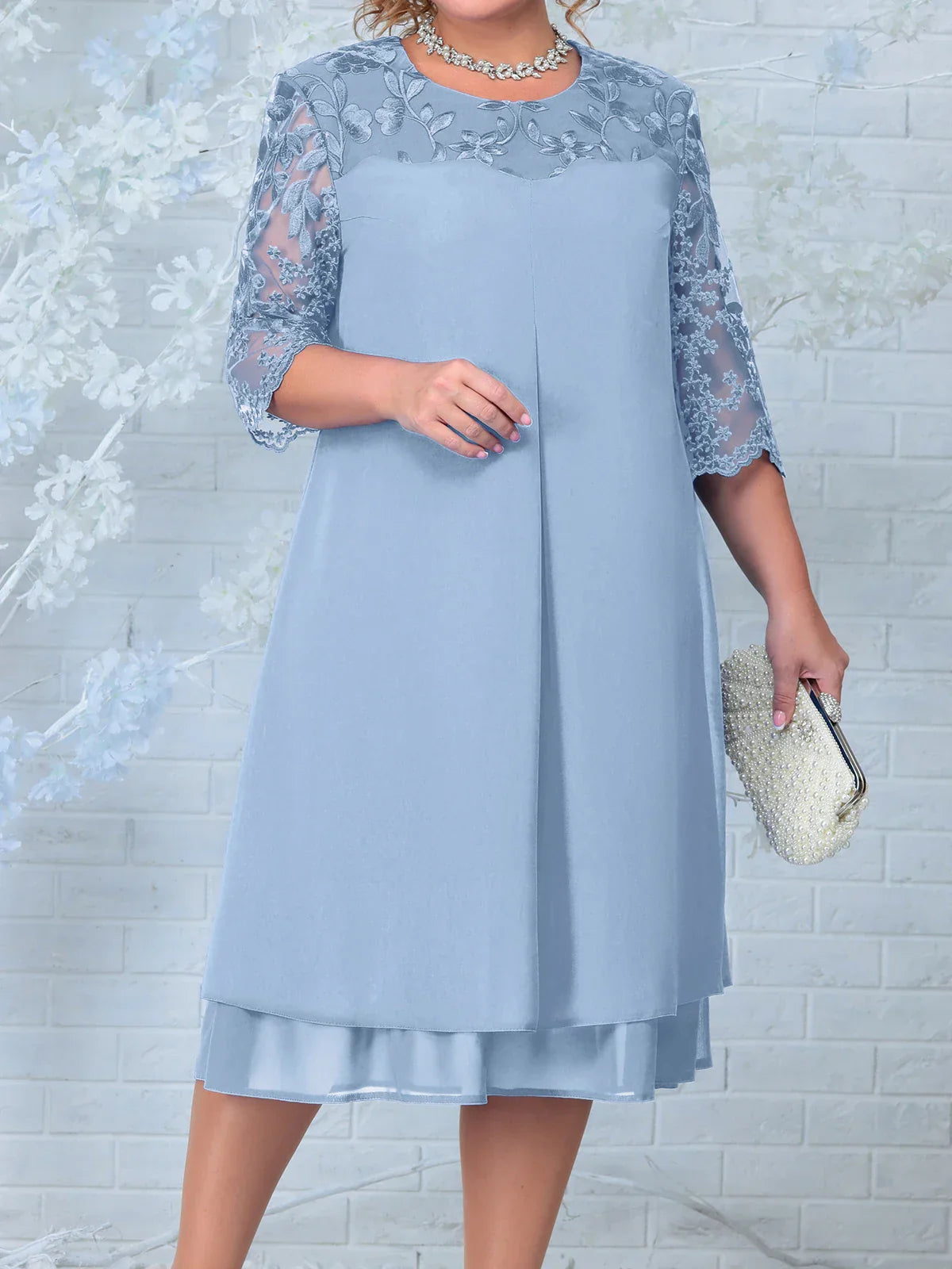 Plus Size Dresses for Women 2023 Embroidery Floral
