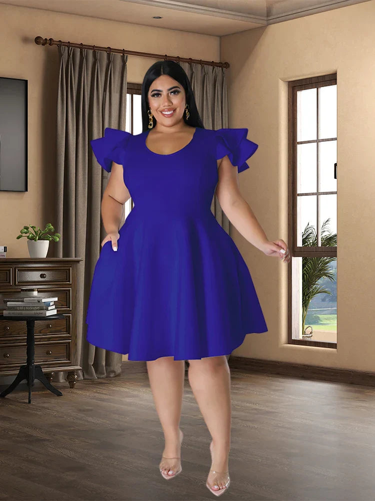 Plus Size Evening Dress Elegant Lady Summer Sexy