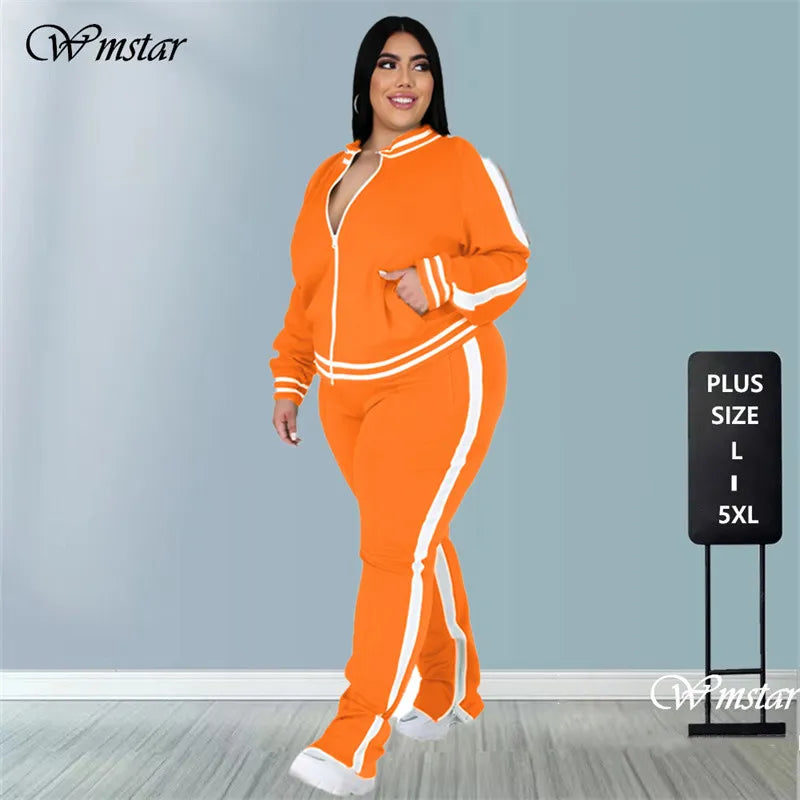 Plus Size L5XL Two Piece Set Women Sweatsuit