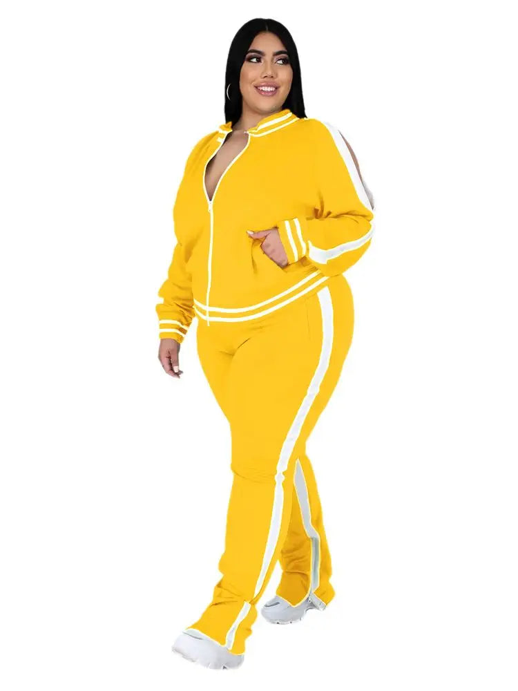 Plus Size L5XL Two Piece Set Women Sweatsuit