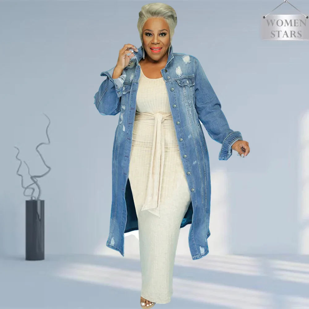 Plus Size Outwear 5xl Winter Coat Women Denim