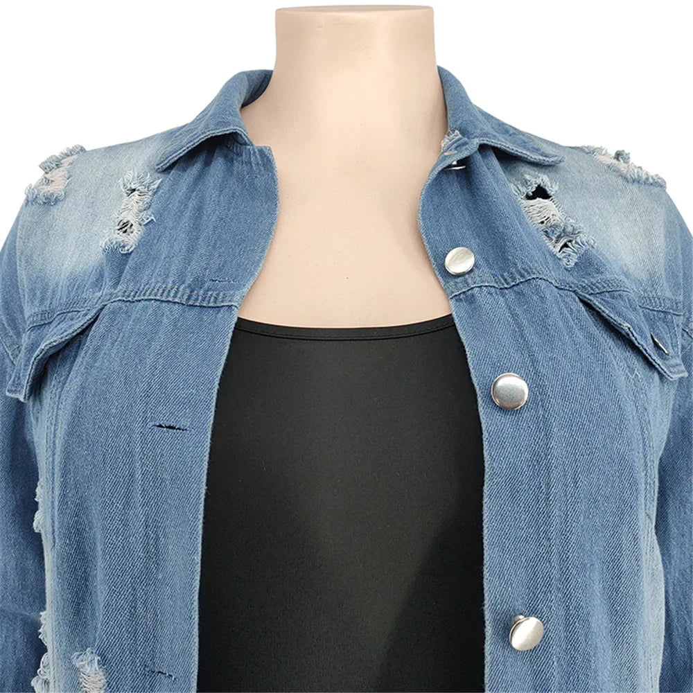 Plus Size Outwear 5xl Winter Coat Women Denim