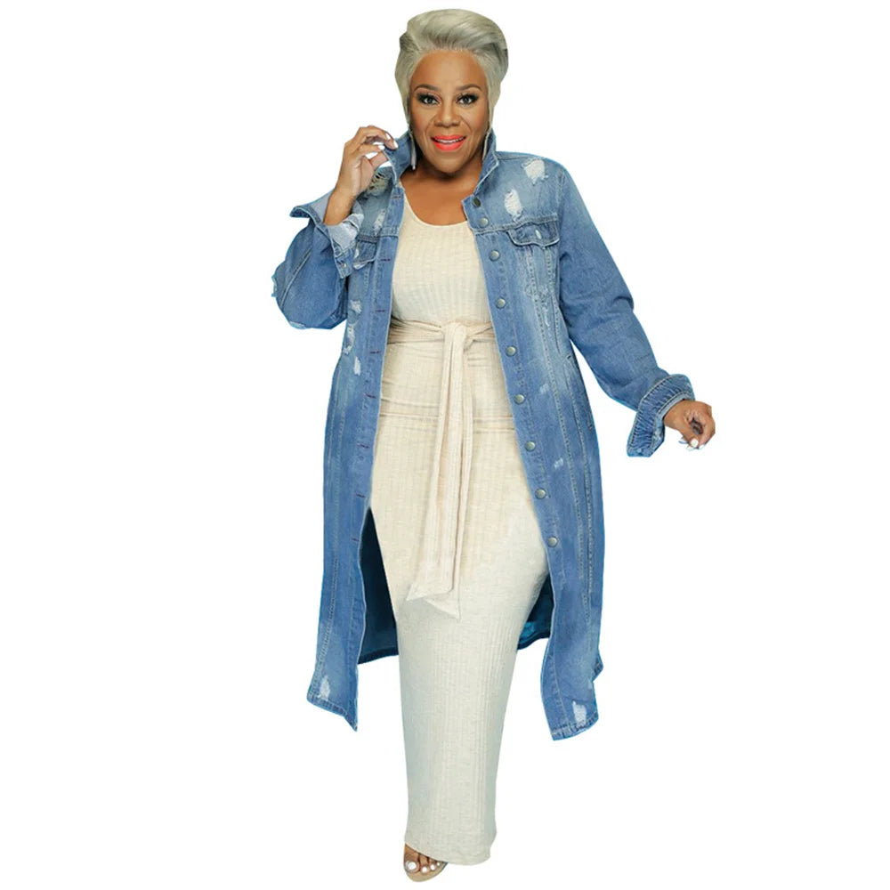 Plus Size Outwear 5xl Winter Coat Women Denim