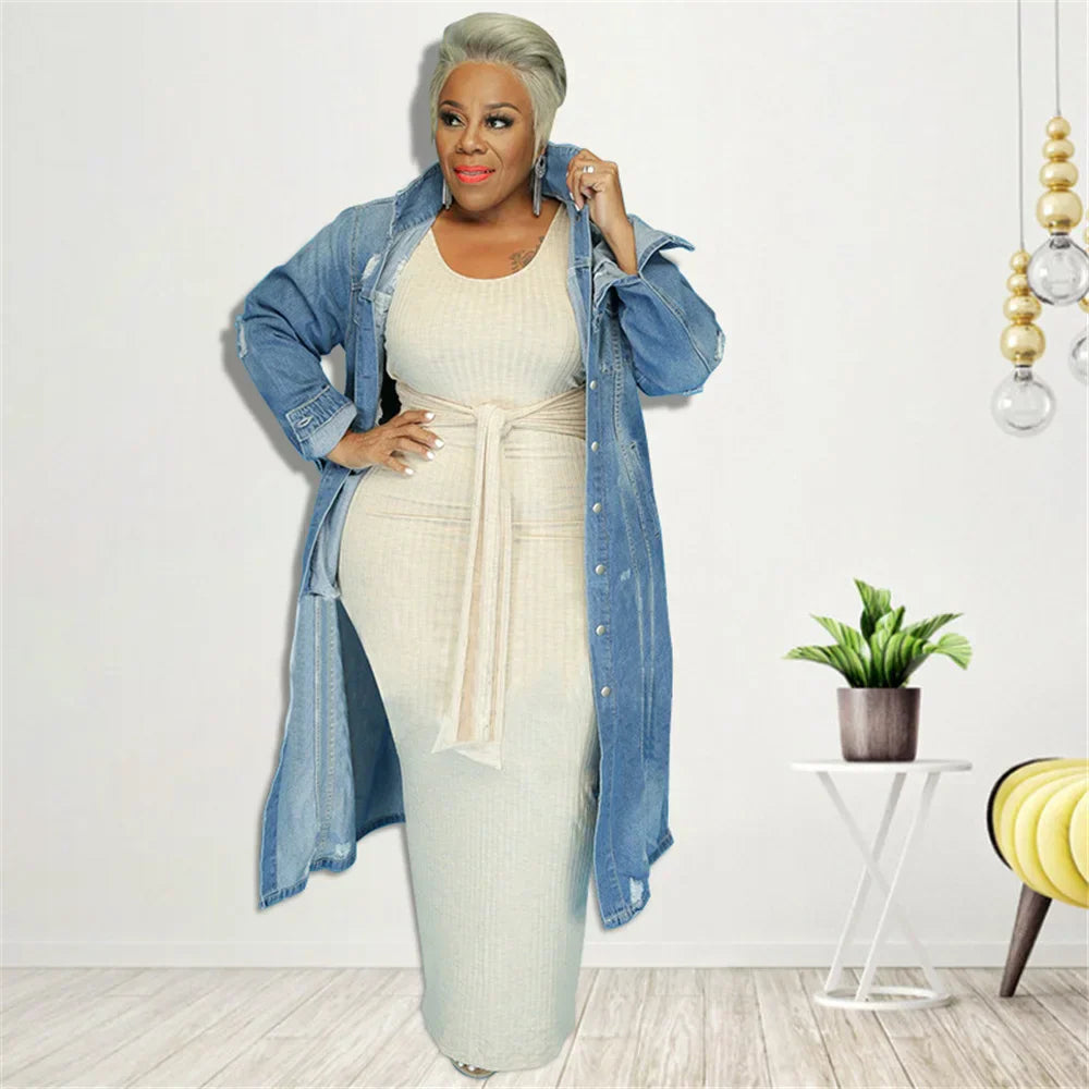 Plus Size Outwear 5xl Winter Coat Women Denim