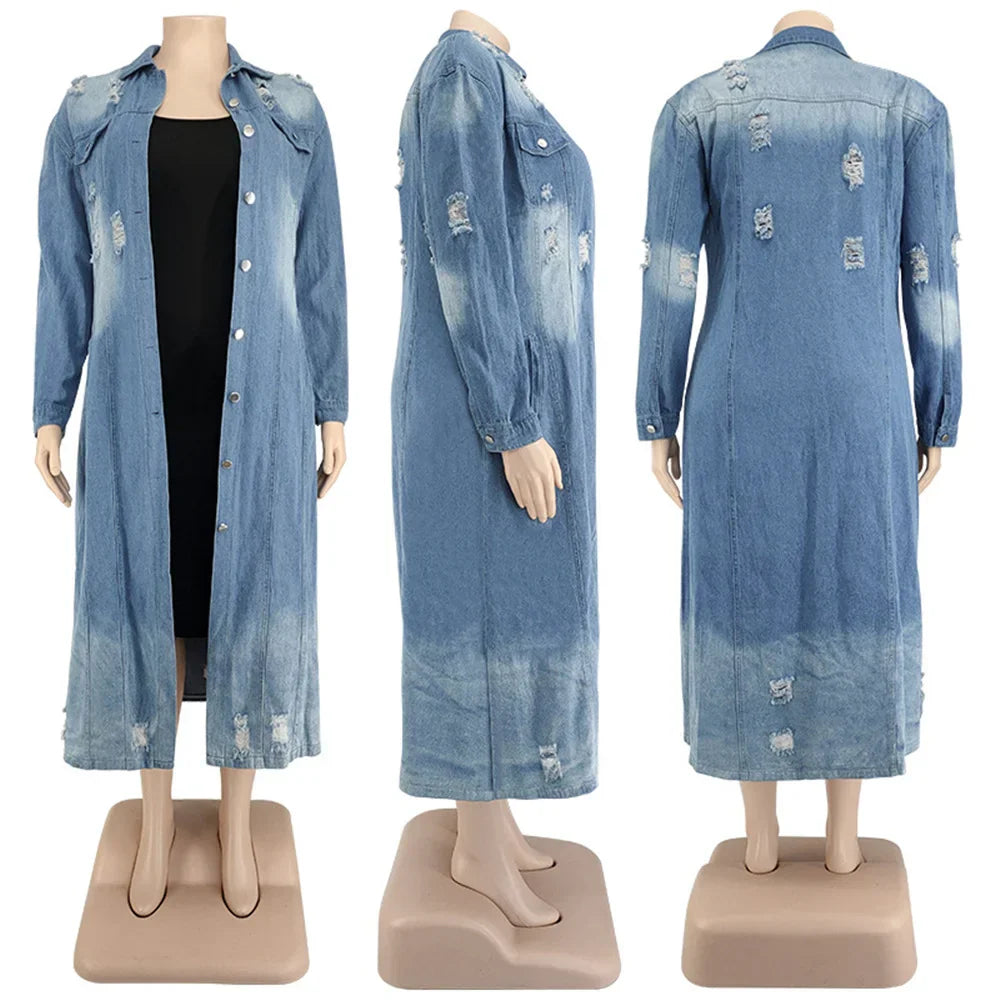 Plus Size Outwear 5xl Winter Coat Women Denim