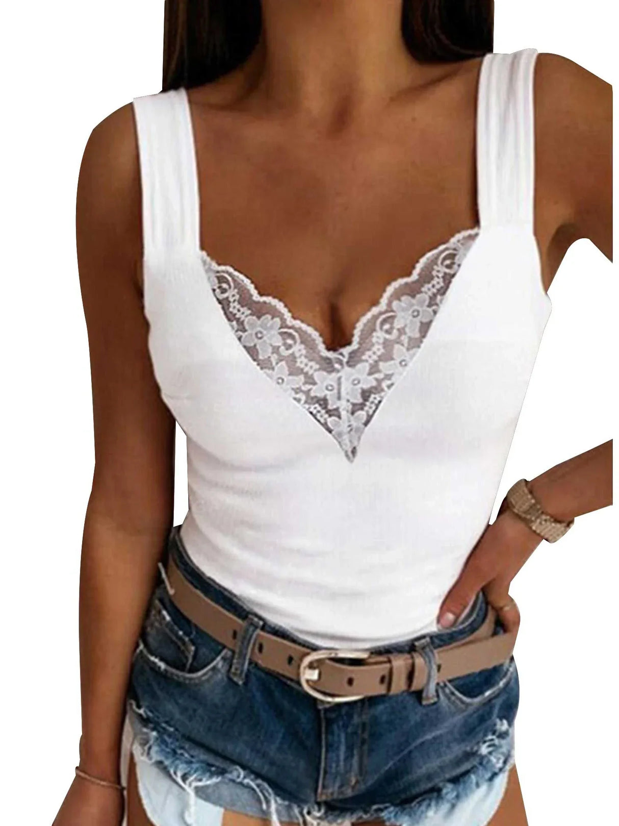 Plus Size Oversized Womens Sexy Lace V Neck