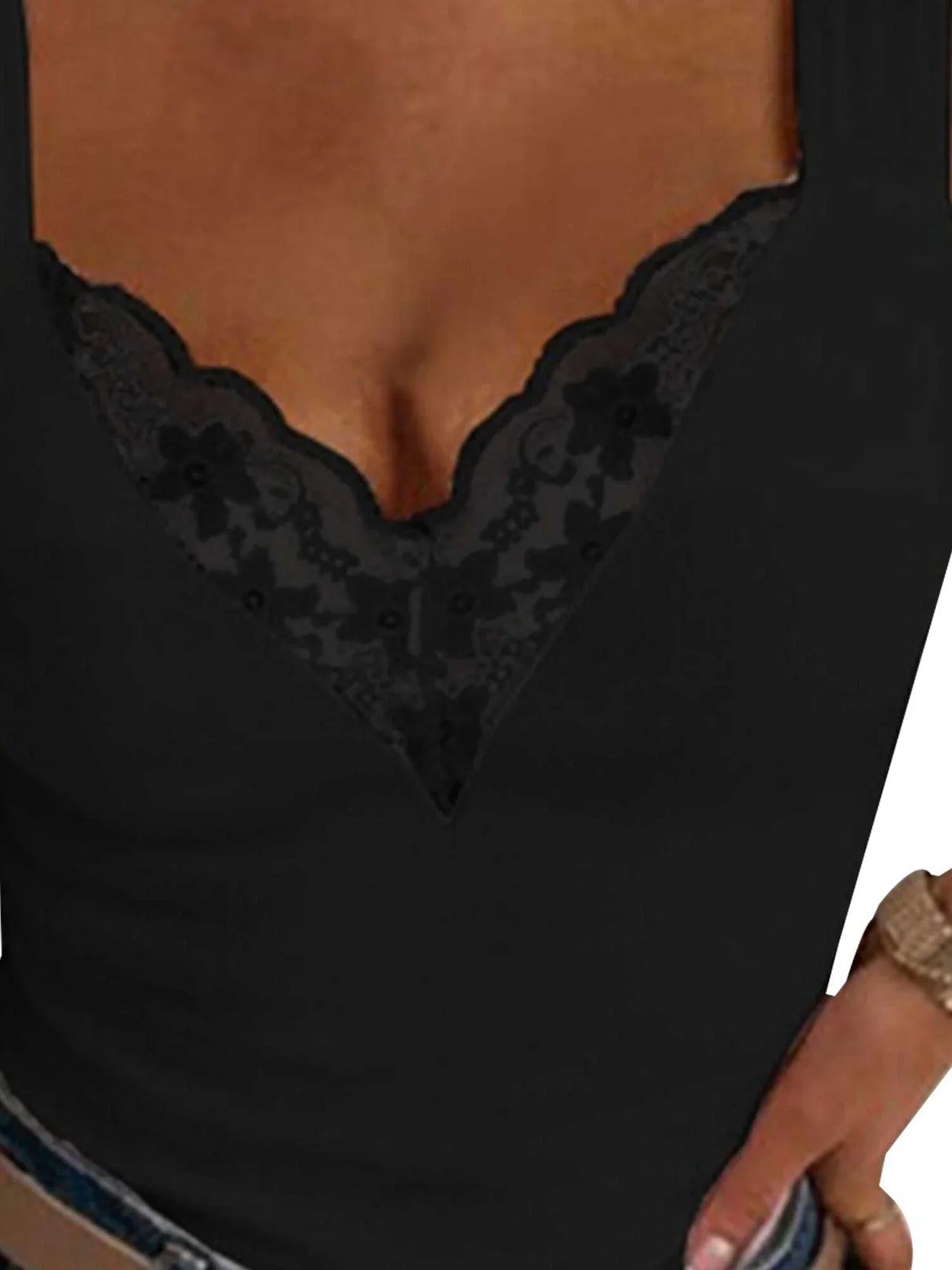 Plus Size Oversized Womens Sexy Lace V Neck