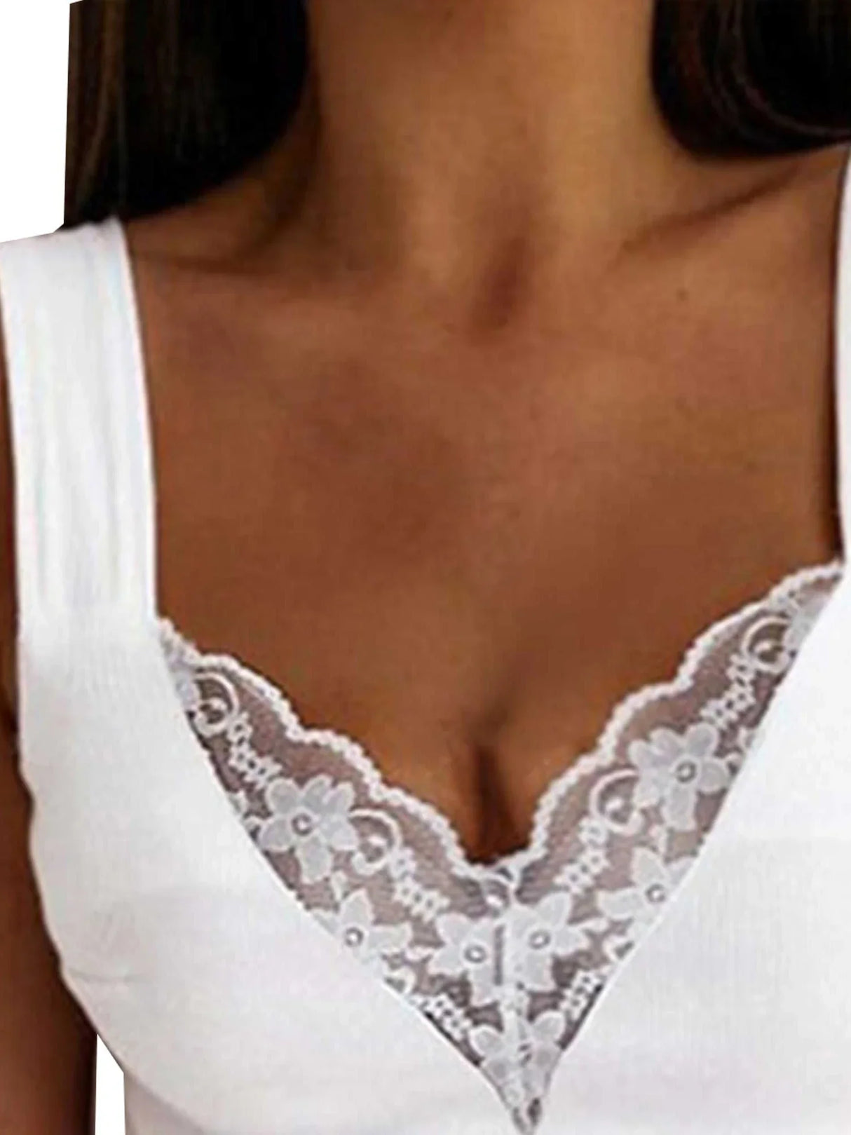 Plus Size Oversized Womens Sexy Lace V Neck