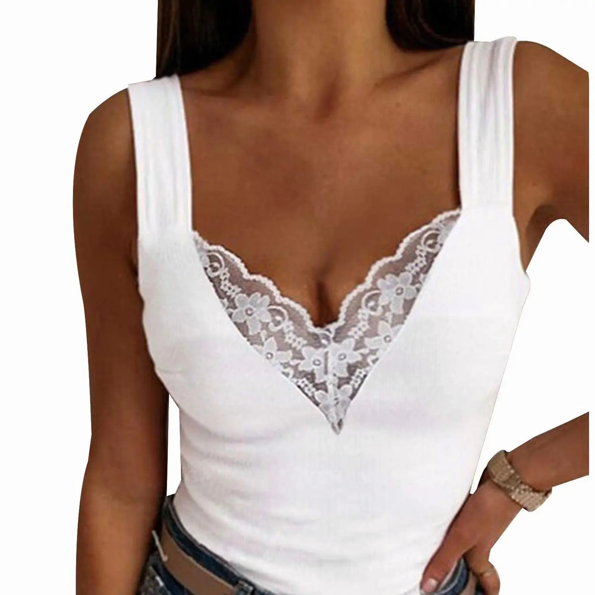 Plus Size Oversized Womens Sexy Lace V Neck
