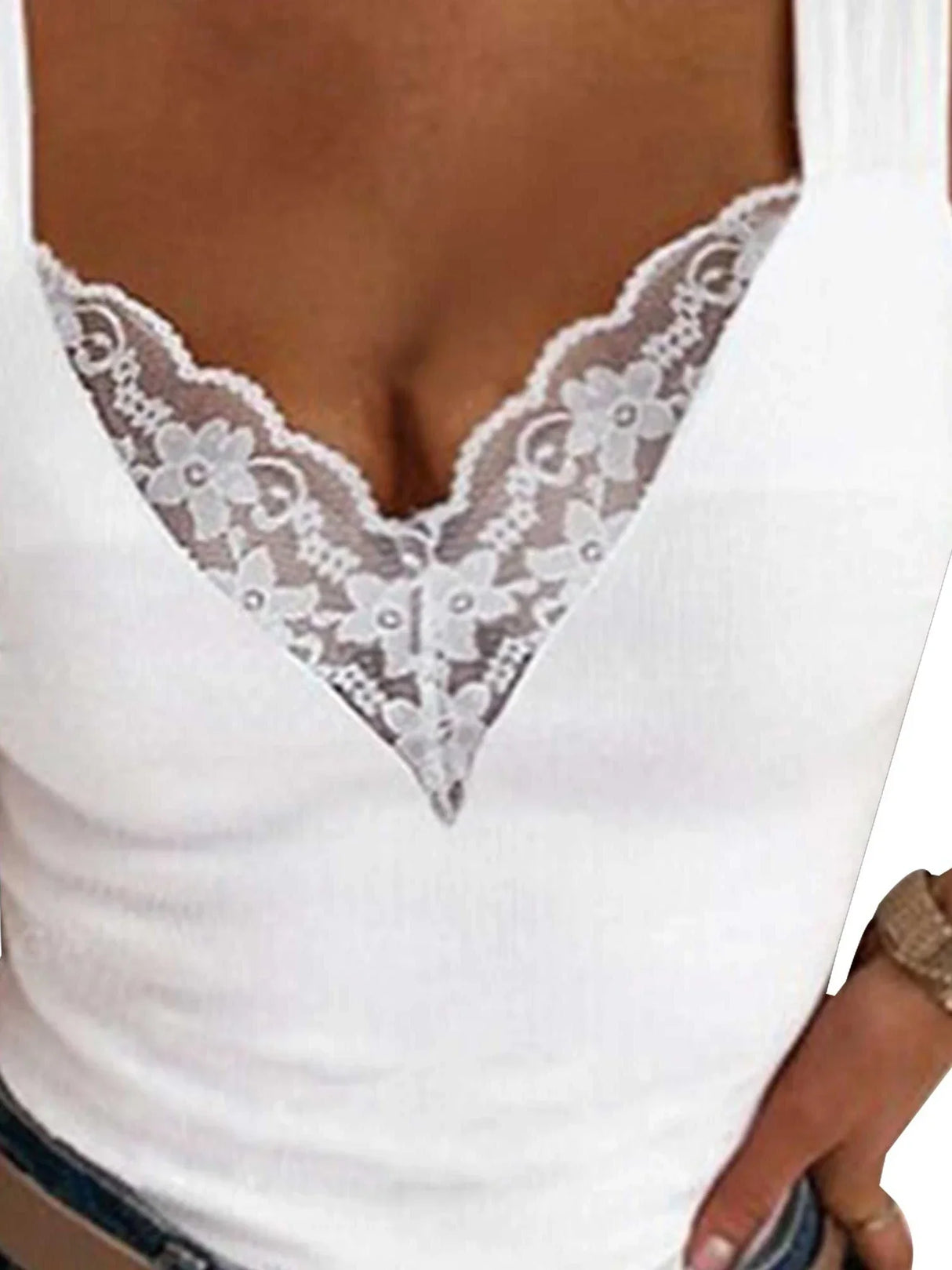 Plus Size Oversized Womens Sexy Lace V Neck