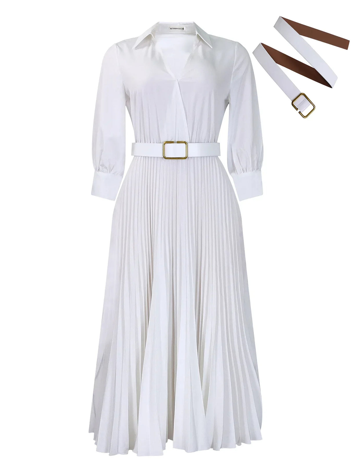Plus Size Spring New Solid Color Matching Belt