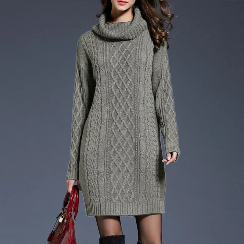 Plus Size Women Casual Knitted Long Sleeve Winter