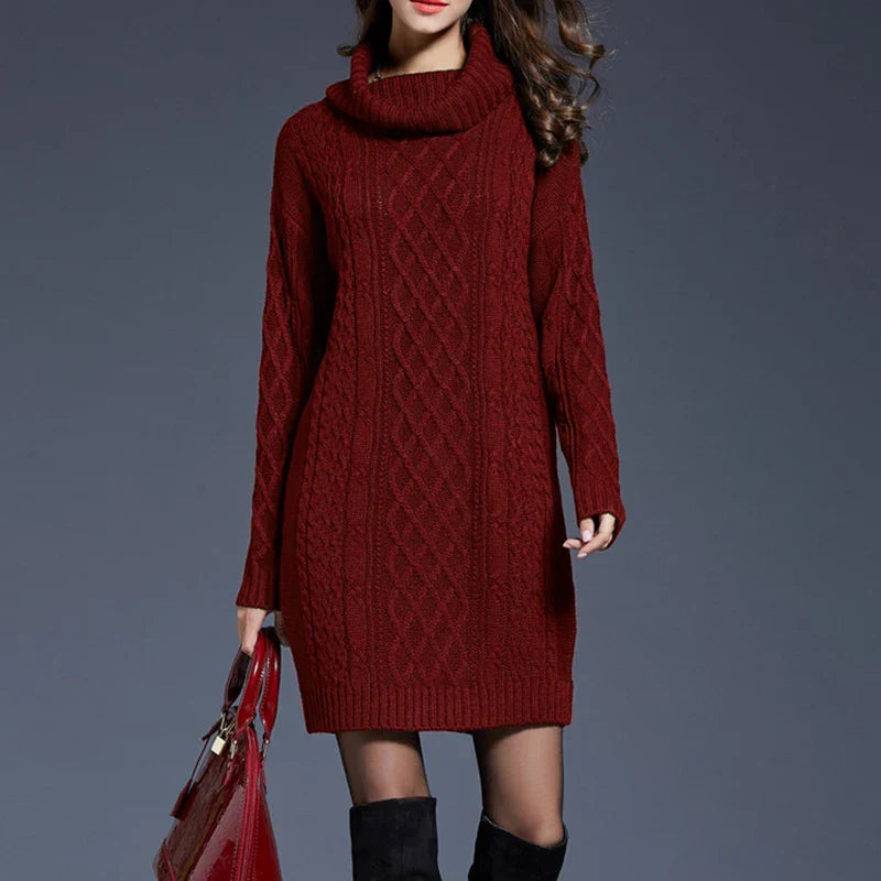 Plus Size Women Casual Knitted Long Sleeve Winter