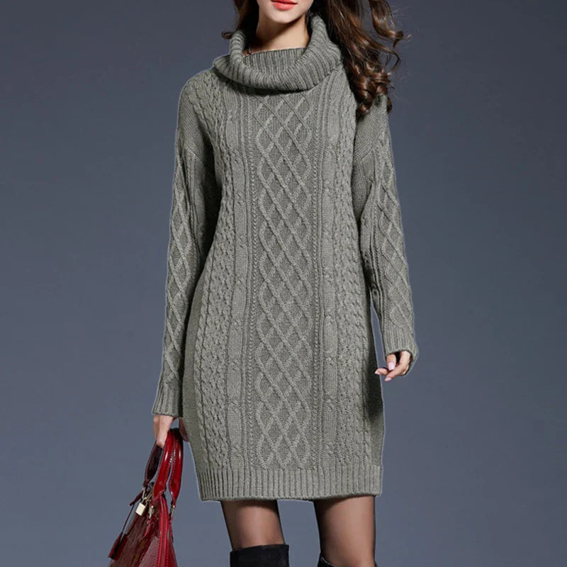 Plus Size Women Casual Knitted Long Sleeve Winter