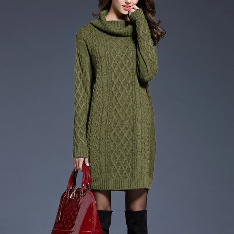 Plus Size Women Casual Knitted Long Sleeve Winter