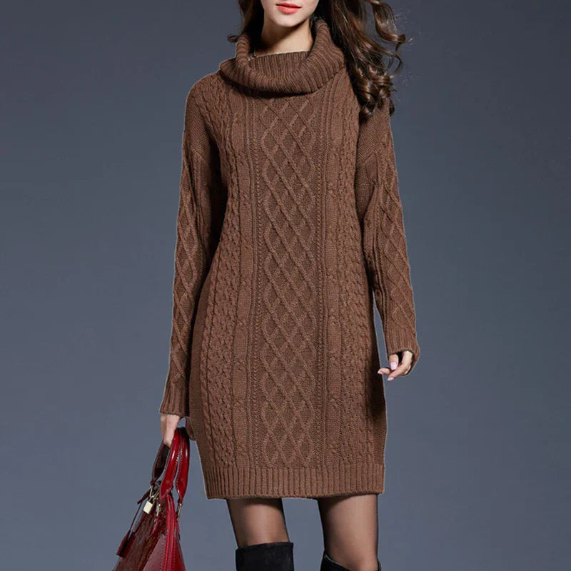 Plus Size Women Casual Knitted Long Sleeve Winter