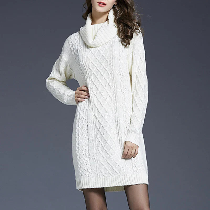 Plus Size Women Casual Knitted Long Sleeve Winter