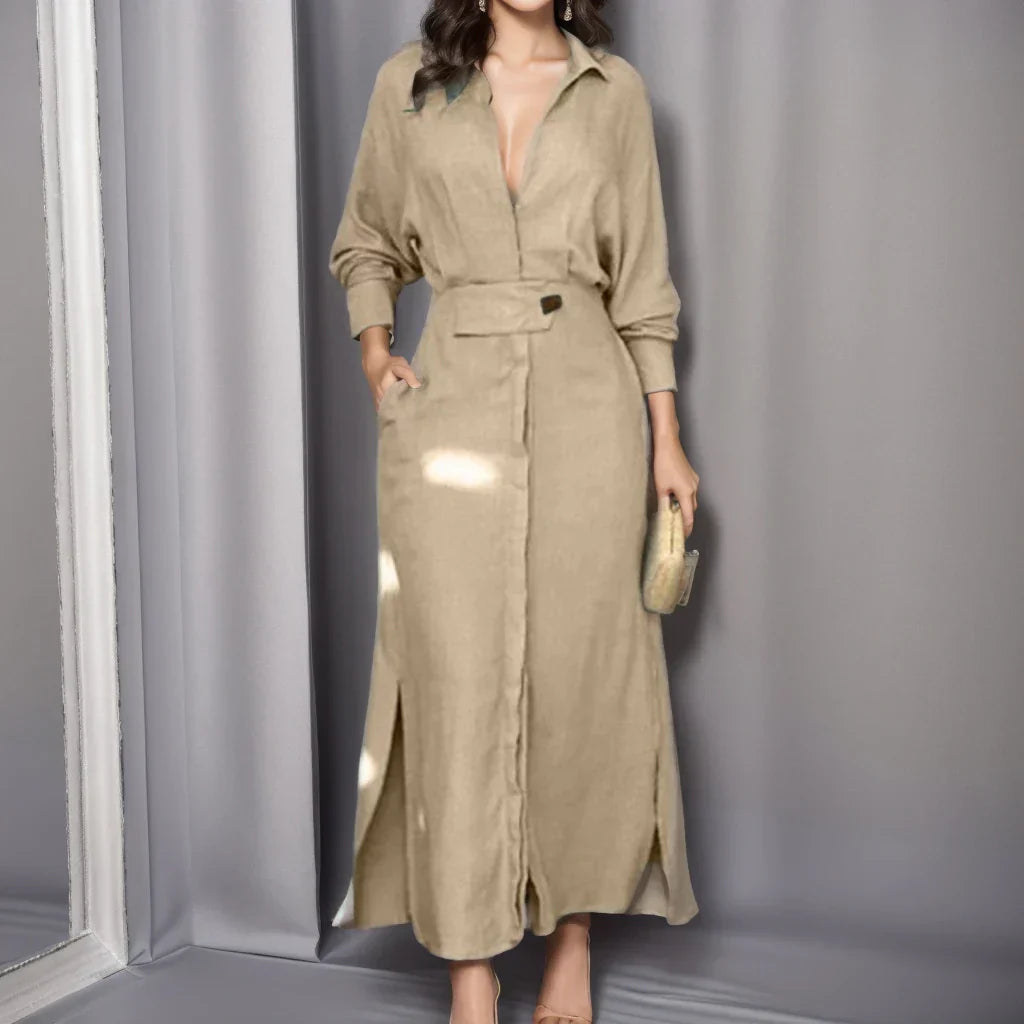 Plus Size Women Dress Elegant 2023 Solid Casual
