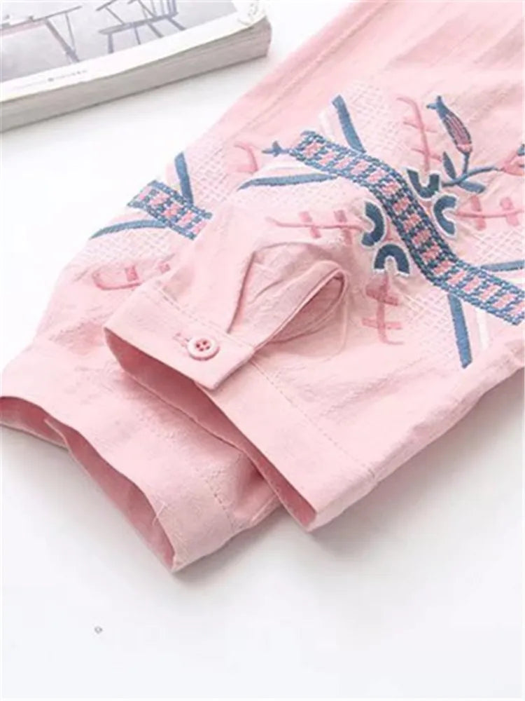 Plus Size Womens Clothing Shirts Solid Jacquard Cotton