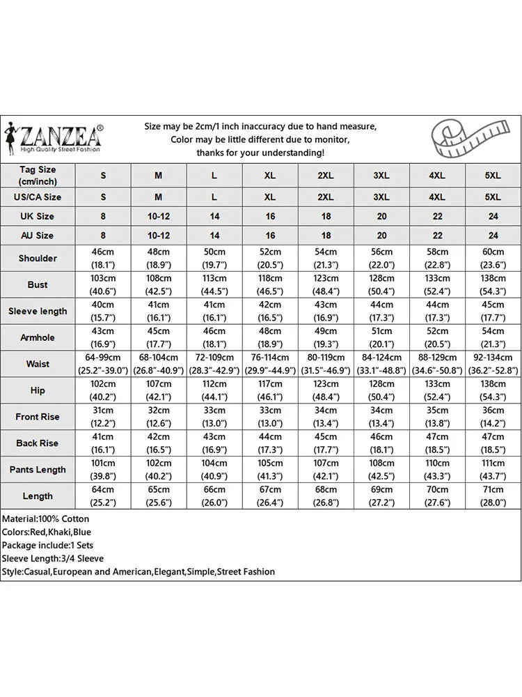 Plus Size ZANZEA Bohemian Matching Sets Casual Printed