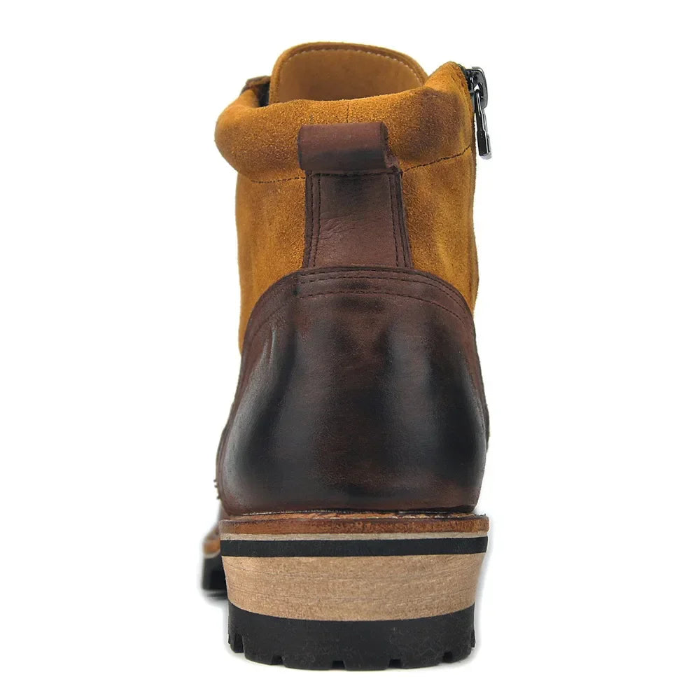 Polished Boots Genuine Cow Leather Low Heel Ankle