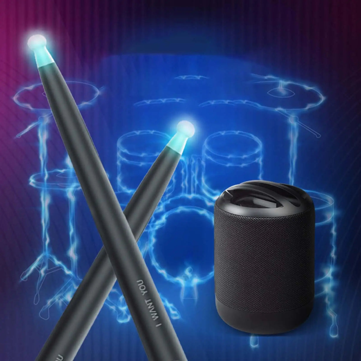 Portable Air Electronic Drum with Drumsticks and Foot