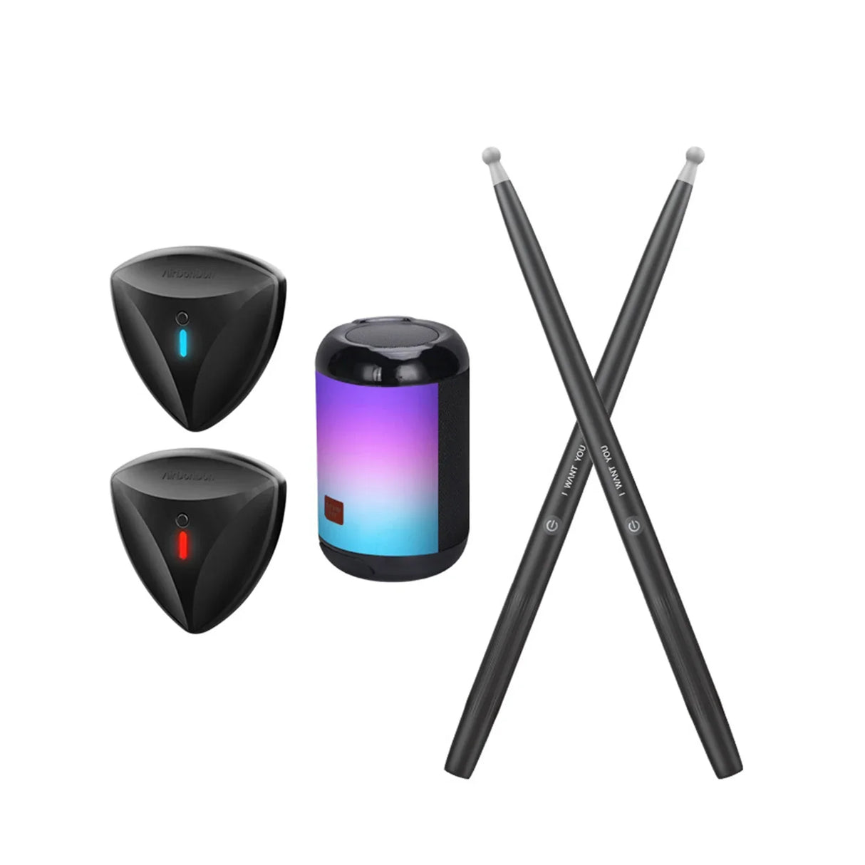 Portable Air Electronic Drum with Drumsticks and Foot