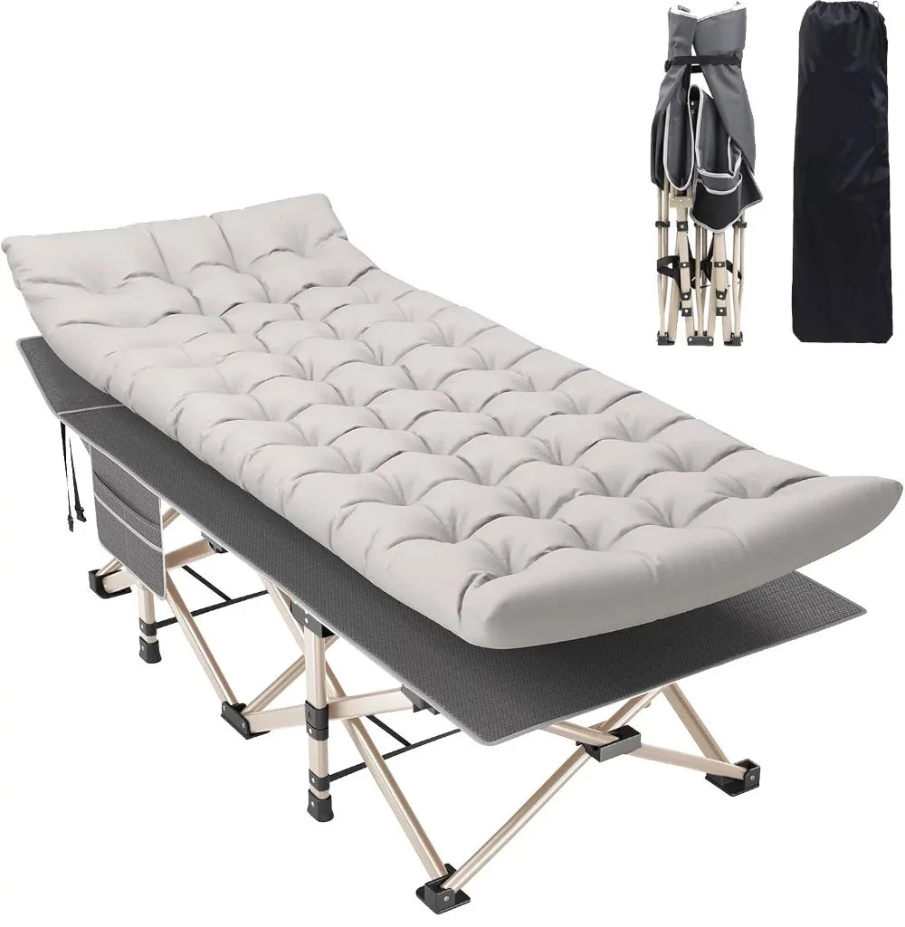 Portable Folding Bed with 2 Sided Mattress & Carry Bag,Outdoor camping folding bed, lunch convenient folding bed
