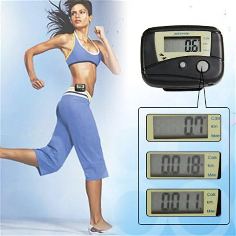 Portable Multi-functional LCD Display Digital Pedometer Steps Walking