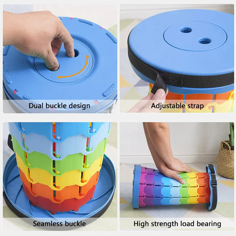 Portable round Folding Chair Accordion Chair Height Adjustment
