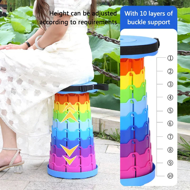Portable round Folding Chair Accordion Chair Height Adjustment