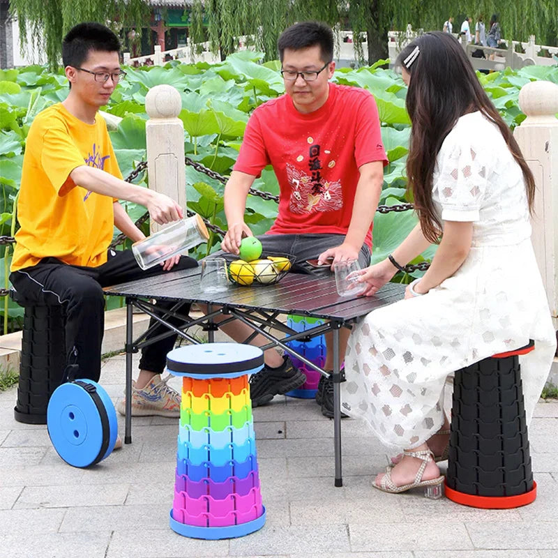 Portable round Folding Chair Accordion Chair Height Adjustment