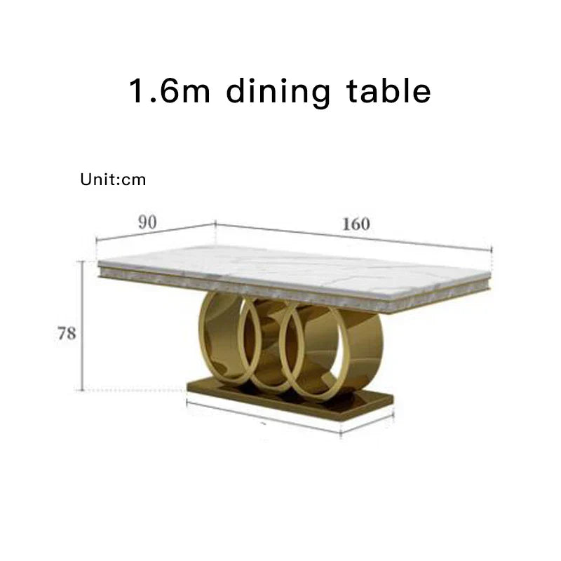 Post-Modern Marble Top-Grade Dining Table And Chairs Combination
