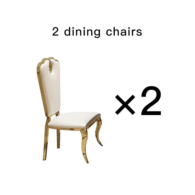Post-Modern Marble Top-Grade Dining Table And Chairs Combination