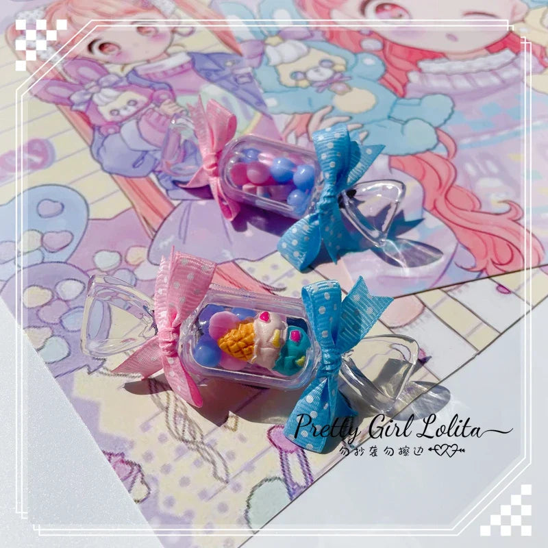 Powder blue sweet lolita hair niang headbands badge